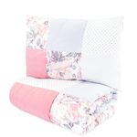 Totsy Baby Handmade patchwork children's duvets 100 x 135 cm - children's duvet set with pillows children's blanket with pillows nursery duvet cotton Wild Rose Pink