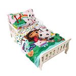 Gabby's Dollhouse Toddler Bedding Set EXPRESSIONS (3 Piece Set, Fits Standard Crib Mattress) Includes Microfiber Reversible Comforter, Fitted Sheet, Pillowcase for Kids (Official DreamWorks Product)