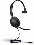 Jabra Evolve2 40 SE Wired Noise-Cancelling Mono Headset With 3-Microphone Call Technology and USB-C Cable - MS Teams Certified, Works with All Other Platforms - Black