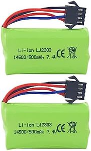 ZYGY 2PCS 7.4V 500mAh SM-4P Plug Batterie pour EC16 DE85 télécommande Bateau Batterie de Rechange modèle de Bateau modèle de Voiture Haut débit