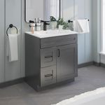 La Royal Bathroom Vanity 30" Sink Base with Drawers in Gray Shaker Ready-to-Assemble Cabinet