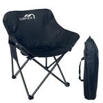 U2PICK Folding Moon Chairs, Portable Comfy Camping Chair Support Up to 160kg with Carry Bag, Lightweight Foldable Outdoor Chair with Cup Holder,Black