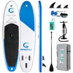 FunWater Stand Up Paddle Board 335x82x15cm Ultra-Light Inflatable Paddleboard with Accessories, Three Fins, Adjustable Paddle, Pump, Backpack, Leash, Waterproof Phone Bag