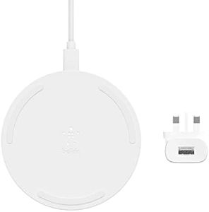 Belkin BoostCharge Wireless Charging Pad 10W (Qi-Certified Fast Wireless Charger for iPhone, Samsung, Google, more), White