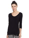 Jockey Snug Fit Thermal 3 Quarter Sleeved T-Shirt for Women 2511_Black_L