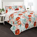 Lush Decor Poppy Garden 3 Piece Quilt Set, Full/Queen, Multicolored