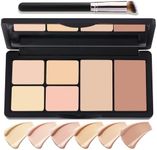 6 Colors Correcting Concealer Cream Contour Palette,Long Lasting Concealer Cream Makeup Palettes with Concealer Brush,Multi-purpose Contouring Liquid Foundation Makeup Kit