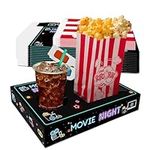 LSTAMOY Movie Night Supplies(24pcs)-Neon Style Movie Night Snack Trays*12+Popcorn Buckets*12,Kid's Birthday Party,Game Night,Movie Night Snack Trays with Popcorn Bags.01 (Neon)