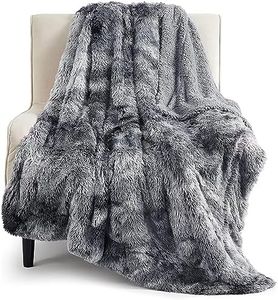 Bedsure Fluffy Throw Blanket Gifts for Women Men, Soft Fleece Sherpa Cozy Fuzzy Plush Warm Minky Thick Faux Fur Throw for Couch, Bed, Home Living Room Decor Spring Blanket Gifts for Mom Dad, Grey