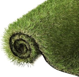 Prime Turf Artificial Grass 10SQM Roll 1x10m 45mm Pile Height Synthetic Turf Mat Fake Plants Yarn Lawn, Home Decor Garden Backyard Patio Indoor Outdoor Wall, Set of Olive Green Grasses