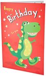 Piccadilly Greetings Group Ltd Dinosaur Birthday Card - for Boys,red|yellow,7 x 5 Inches