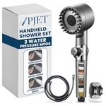 PJET Black Handheld Shower Set | Hand Shower For Bathroom With Filter | High Pressure 3 Gear Spray Handheld Bathroom Shower | Bathroom Hand Shower With Convenient Pause Switch | Bathroom Accessories