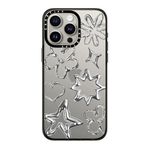 CASETiFY Compact iPhone 15 Pro Max Case [2X Military Grade Drop Tested / 4ft Drop Protection] - Stars Prints - Chrome Doodles - Clear Black