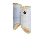 Kavallerie Fleece-Lined Leather Dressage Boots - Breathable, Lightweight, Impact Absorbing, Sports Boots for Training, Jumping, Riding, Eventing - Maximum Support and Protection in White & Black