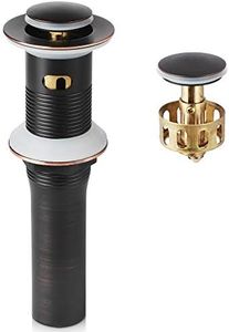Oil Rubbed Bronze Pop Up Drain, Bathroom Vessel Lavatory Vanity Faucet Sink Detachable Basket Drain Stopper, ORB with Overflow