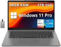 Lenovo Ideapad 3i 14" FHD Laptop, Intel i5-1155G7, 40GB RAM, 1TB SSD, ‎Intel Iris Xe Graphics, Bluetooth, 720P Webcam, WiFi 6, Artic Grey, Windows 11 Pro, 32GB Hotface USB Card