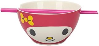 Bioworld My Melody Character Face 20 oz Ramen Bowl With Chopsticks