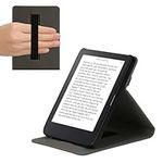 kwmobile Cover Compatible with Kobo Clara 2E / Tolino Shine 4 - Case with Strap + Stand - Dark Blue