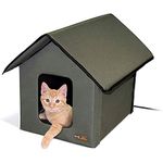 K&H Pet Products 3993 Outdoor Kitty House, 18 x 22 x 17-Inches, Heated - Olive