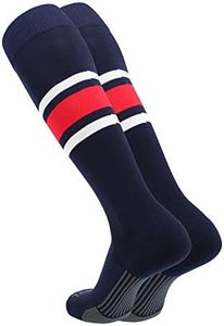 TCK Performance Baseball/Softball Socks (Navy/White/Scarlet, Small)