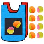 12pcs Dodgeball Tag Sticky Vest Outdoor Throwing Game with Balls for Kids Children Toddler( color varies)