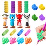 Pencil Grips, 20 PCS Soft Silicone Pencil Grips for Children Corrector Writing Tool Handwriting Pen Grips for Adults Fingers Relieving