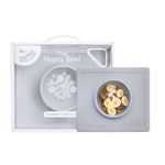 ezpz Happy Bowl - 100% Food Grade Silicone Suction Bowl with Built-in Placemat for Toddlers + Preschoolers Promotes Baby Self-Feeding, Non-Slip, BPA Toxic Free, Microwave Safe - 24months+ (Pewter)