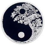 ZEGINs Buddhist Zen Yin Yang Tree Patch Embroidered Applique Iron On Sew On Emblem