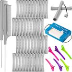 WILLBOND 48 Pcs Hair Perm Rods Plastic Cold Wave Rod Curlers, 350 Pcs Perm Paper, 2 Pcs Rat Tail Comb 6 Pcs Clip for Hairdressing Styling(Gray)