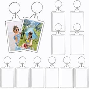 REDANHA 10PCS Acrylic Photo Frame Keychain Holder 2 x 3 Inch Photo Insert Blank Keyring Clear Picture Keychain for DIY Craft Photo Display Supplies