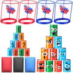 Sonwyoung 54 Pcs Summer Carnival Games Combo Set Include Carnival Bean Bag Toss Can Game Set and Head Basketball Party Game for Indoor Outdoor Birthday Party Favors Yard Carnival Games