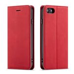 QLTYPRI Wallet Case for iPhone SE 2022 5G/iPhone SE 2020/iPhone 8/iPhone 7, Premium PU Leather Cover TPU Bumper with Card Holder Magnetic Closure Shockproof Flip Case for iPhone 7/8/SE2/SE3-Red