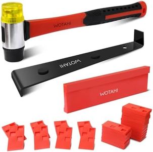 WOTAHI 43-Piece Pro Laminate Flooring Installation Tools Kit - 35 mm Double-Faced Fiberglass Handle Hammer, 40 Floor Spacers, Heavy Duty Pull Bar and Tapping Block for Hardwood, Laminate and Vinyl