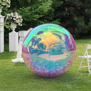 VEBESYET Colorful Inflatable Mirror Ball Reusable Big Shinny Balls Large Event Decoration Balloon PVC Disco Bubble Balloon For Party, Wedding, Decor (1 Piece, 1.2m/47.2in)