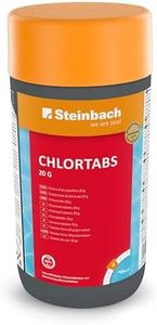 Steinbach Poolpflege Chlortabs 20 g schnelllöslich - 0757201TV00-1 kg - Für Erstdosierung & Dauerdosierung in kleinen Pools - Wirkt gegen Pilze & Viren & Trübstoffe - pH-neutral & rückstandsfrei