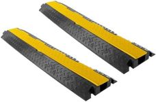 Pyle Cable Protector Floor Cover Ramp - 1 Channel Cable Protector Rubber Floor Cord Concealer - Heavy Duty Cable Protector Wire/Hose/Pipe Hider Driveway Protective Covering Armor - PCBLCO102X2 (Pair)