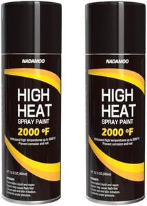 NADAMOO High Heat Spray Paint for Metal, Matte Finish BBQ & Stove Aerosol Paint - High Temperature Resistant Up to 2000°F, 2 Cans, Black