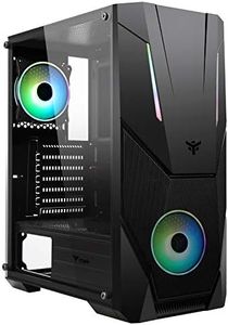 Itek SPACIRC VO - Case PC Gaming Middle Tower ATX, 2 Ventole da 12 cm ARGB in dotazione, 2xUSB3.2 - frontale ABS e traforato, pannello laterale in vetro temperato, nero