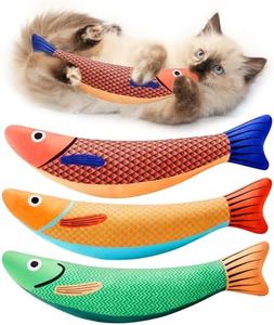Potaroma Cat Toys Saury Fish, 3 Pack, Catnip Crinkle Sound, Soft and Durable, Interactive Kitten Kicker for Indoor Kitty Exercise 9.4 Inches for All Breeds