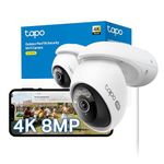 Tapo C560WS 4K 8MP Security Camera Outdoor, Outdoor Camera, Local Facial Recognise, Starlight Colour Night, CCTV Camera, IP66, 360°AI Detection, WiFi 6, Flexible Storage, Google Home/Alexa