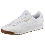 PUMA Men's Roma Classic Gum Sneaker, Puma White-Puma Team Gold, 11 M US