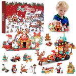 ADBAOBO Christmas Advent Calendar 2024, Kids Christmas Countdown Building Blocks Bricks Gifts Vacation Holiday, Goodie Bags Stuffers Gift Ideas for Boys Girls Adults