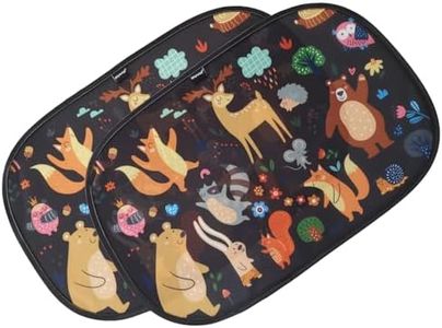 Enovoe Colorful Cartoon Animal Design Car Window Shade - (2 Pack )- 21"x14"- Baby car Shades, Cling Baby Sun Shade- Glare and UV Rays Protection for Your Child - Window Shades for car Baby