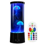 AONESY Jellyfish Lava Lamp for Adult Kids, 17 Color Setting Jellyfish Tank Mood Light, Home Office Room Desktop Decor Jellyfish Night Light for Kids