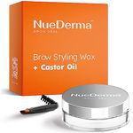 NueDerma - Brow Seal with Castor Oil - Clear Eyebrow Gel, Brow Wax, Waterproof Eyebrow Makeup, Brow Styling Wax for Feathered & Fluffy Brows - 1 OZ