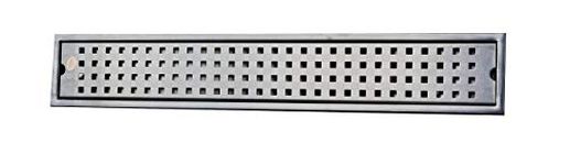 Aquieen 36" X 4" (AISI 304) Shower Water Drainer Floor Bathroom Grating with Anti-Foul Cockroach Trap (Silver) (Side Hole)