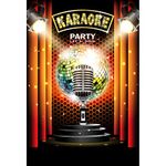 CSFOTO 5x7ft Karaoke Photography Backdrop for Party Graduation Ceremony Decor Karaoke House Decor Wallpaper Singing Show Decor Banner Night Show Microphone Adults Kids Portrait Photo Studio Props