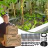 Push-to-Connect Drip Irrigation System Adjustable Irrigation System for Garden Raised Bed Automatic Plant Watering System Complete Drip Irrigation Kit with Drip Emitters, Tubing, Connectors