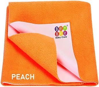 BeyBee Waterproof Quick Dry Sheet for Baby| Bed Pad Anti-Piling Fleece Extra Absorbent Washable Matress Protector| Baby Bed Protector Sheet for Toddler Children, Medium Size, 100x70cm, Peach