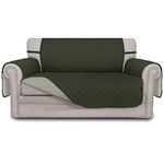 Easy-Going Sofa Slipcover Reversible Sofa Cover Furniture Protector Couch Cover with Elastic Straps for Pets Kids Children Dog Cat (Medium, Army Green/Beige)